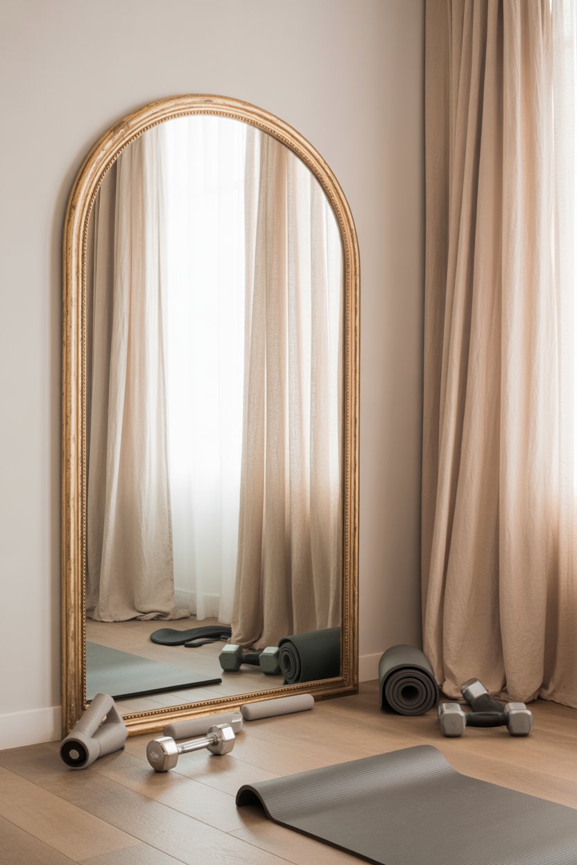 Nothing bounces light (and compliments) like an oversized gilded mirror.