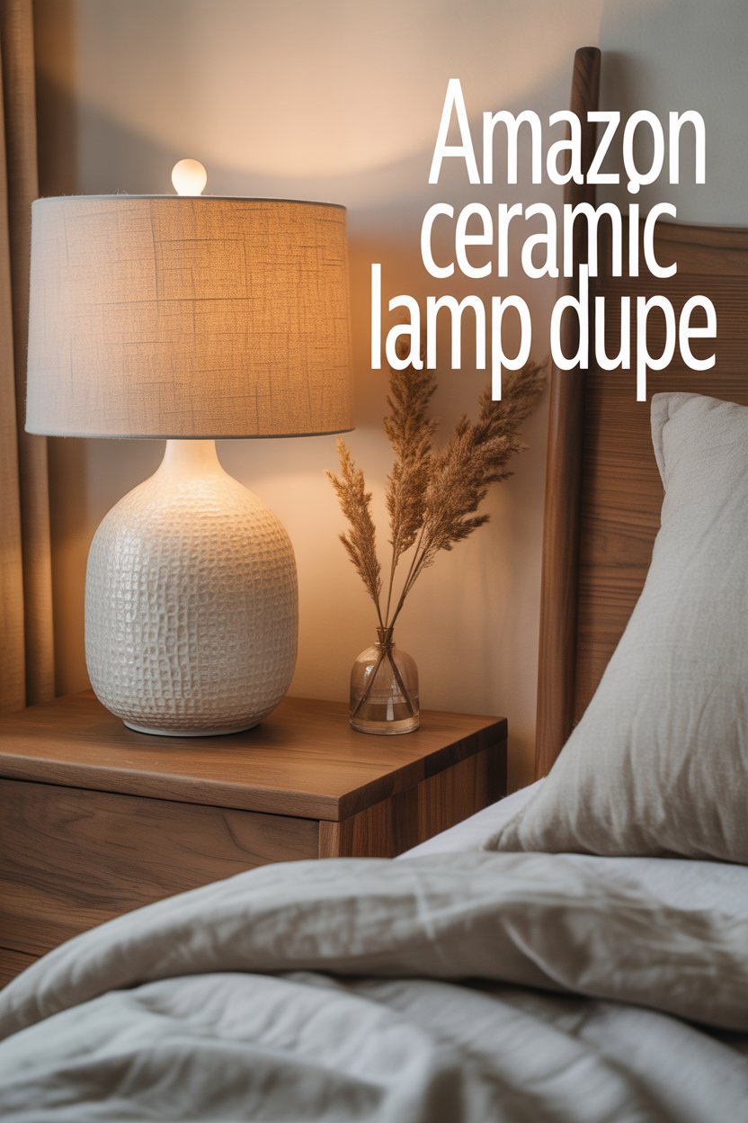 Textured ceramic bases topped with flax-linen shades throw a cozy glow.
