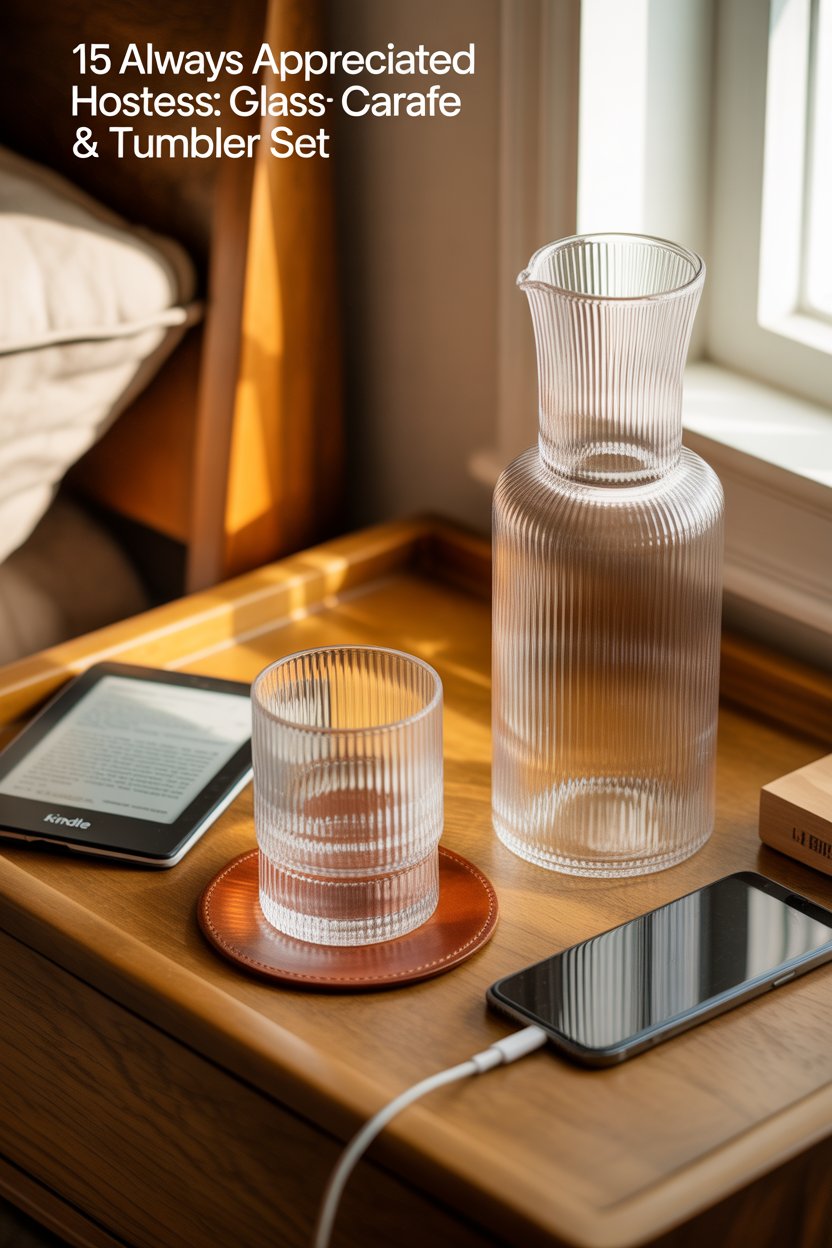 Ribbed borosilicate glass feels light yet luxe.