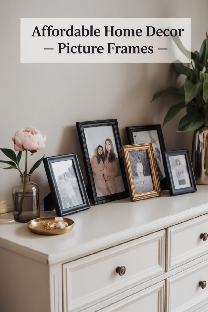 Swapping mismatched frames for a cohesive set gives your photos or art a gallery feel.