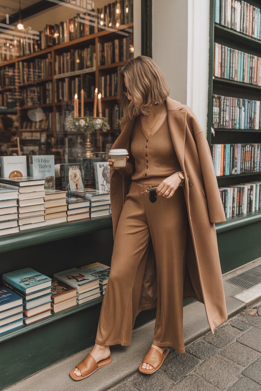 Comfort meets sophistication. A two-piece knit set (or matching sweats) always looks coordinated.