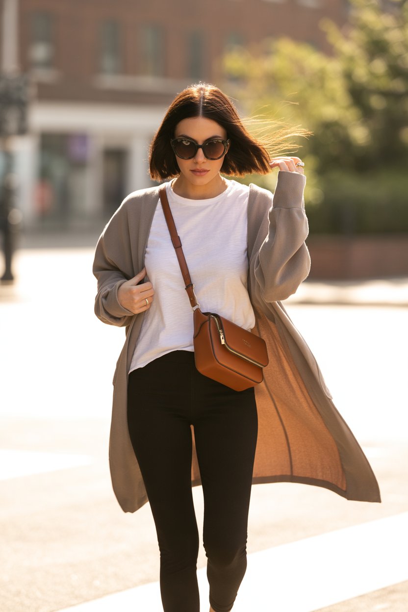 Choose a thick knit and clean sneakers.