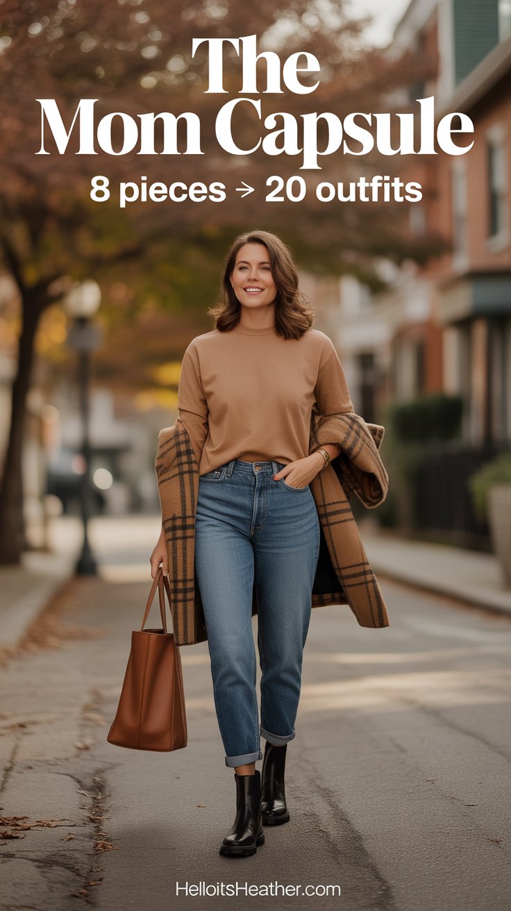 THE MOM CAPSULE. 8 Pieces for 20 outfits.