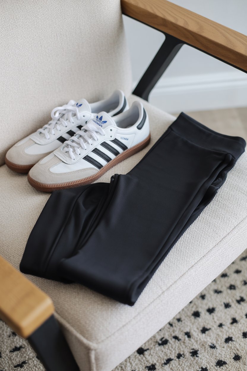 Choose a pair that’s thick enough to pass as pants and structured enough to look intentional. 