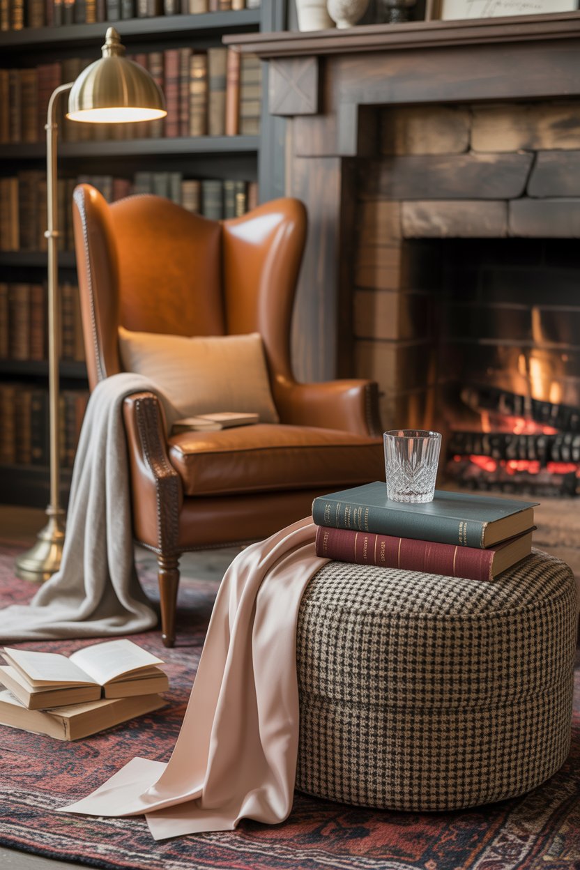 Ralph Lauren interiors balance rustic woods and refined fabrics like no one else.