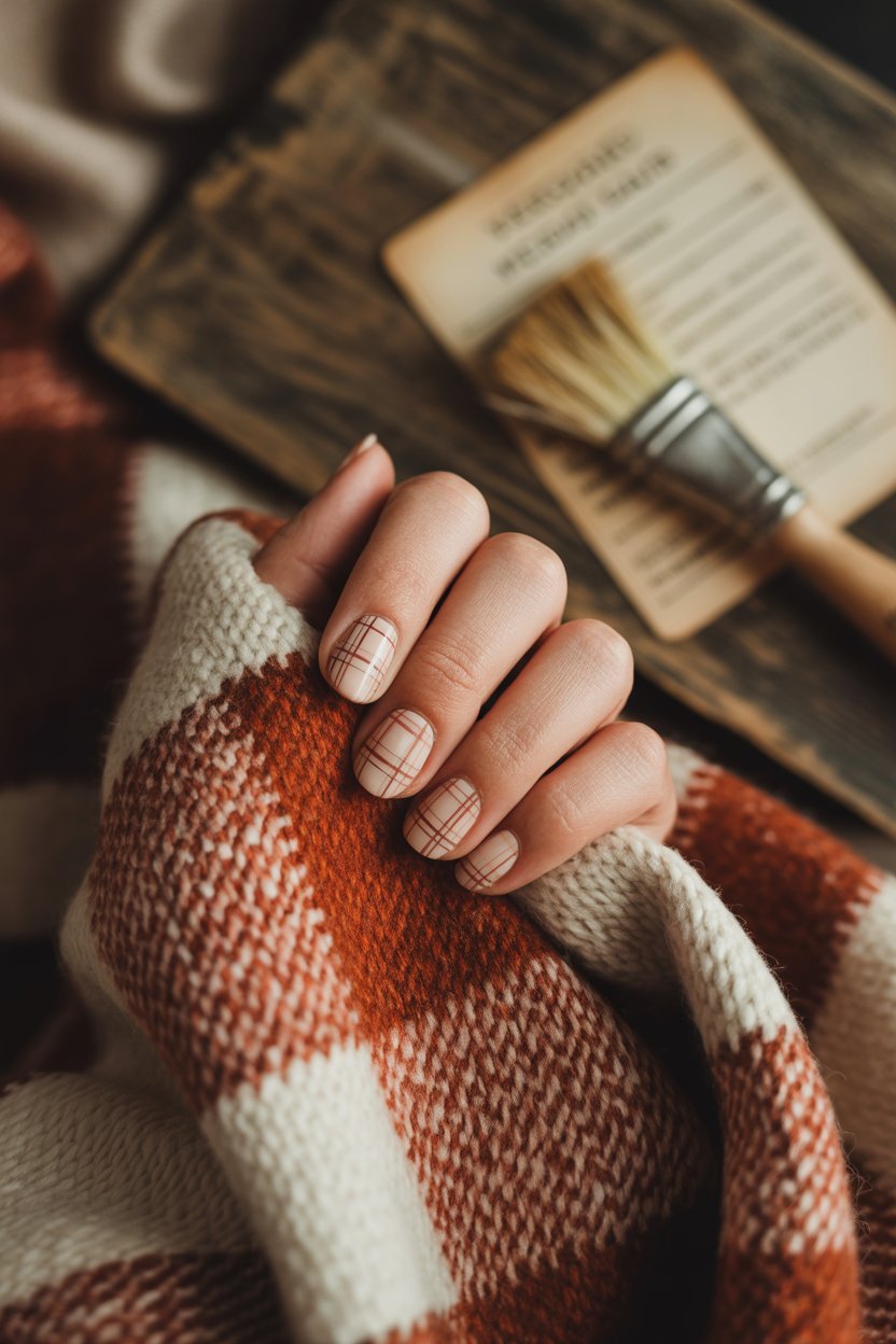 Plaid nails are playful yet classic—especially when you keep the pattern soft and tonal.