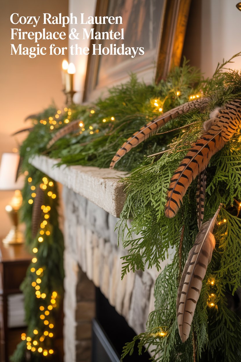 Layer cedar, pine, and eucalyptus for a full, natural garland that spills casually over one side of the mantel.