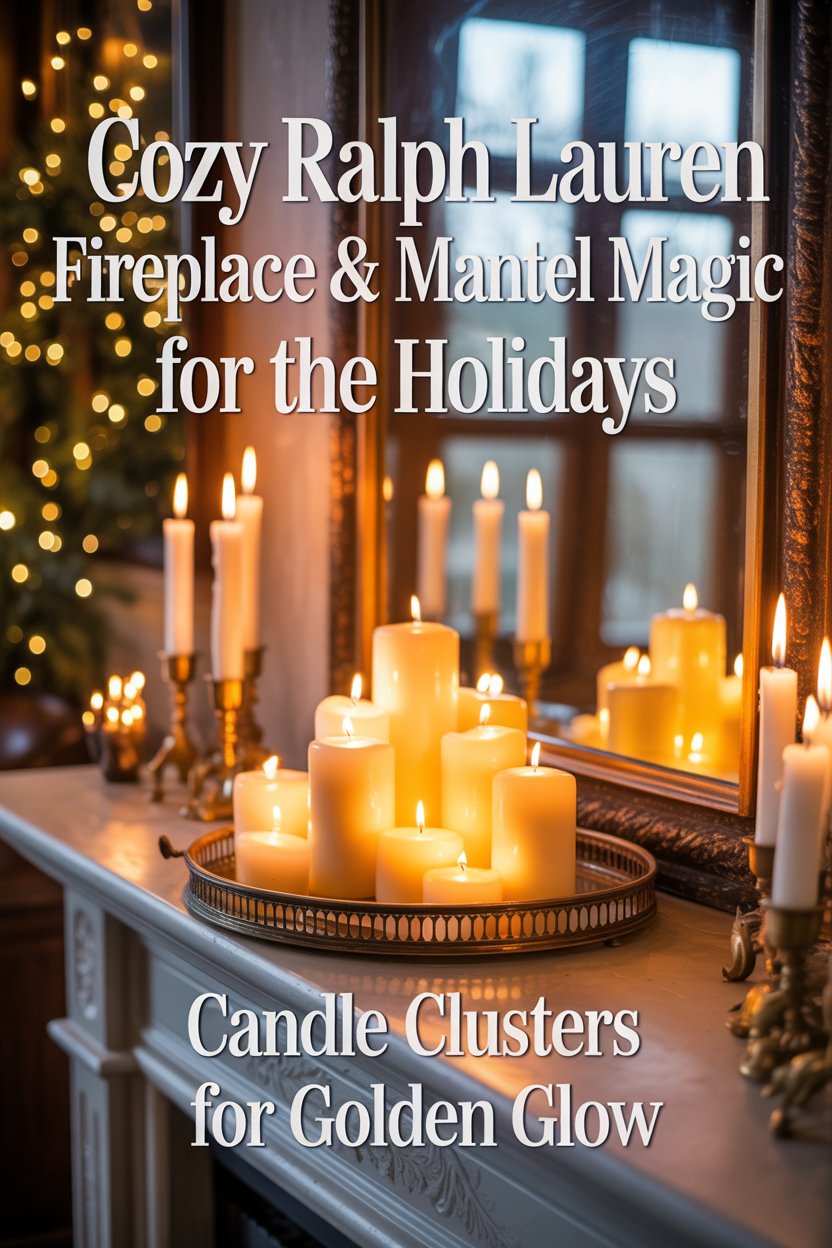 Group pillar candles in varying heights on a burnished brass tray.