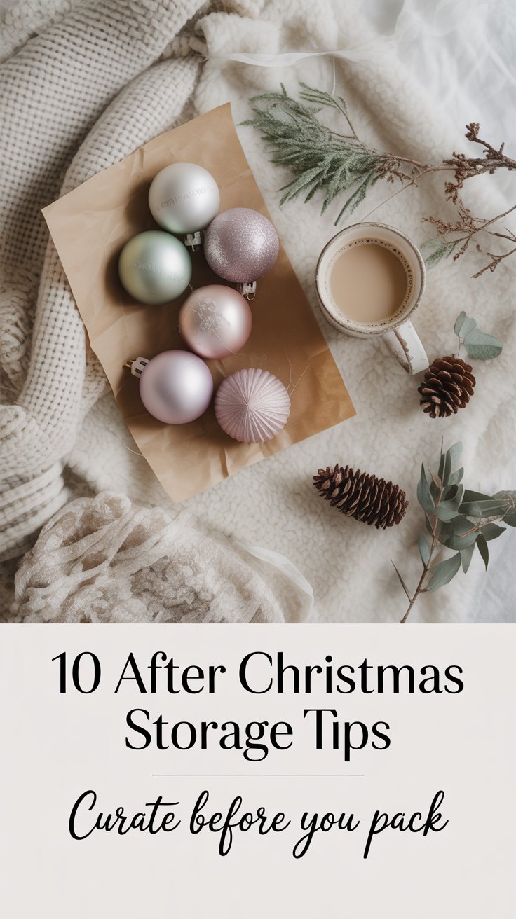 Give yourself a latte, turn on a snowy playlist, and lay everything out on a plush wool throw. Touch each item—does that glitter reindeer still spark joy?