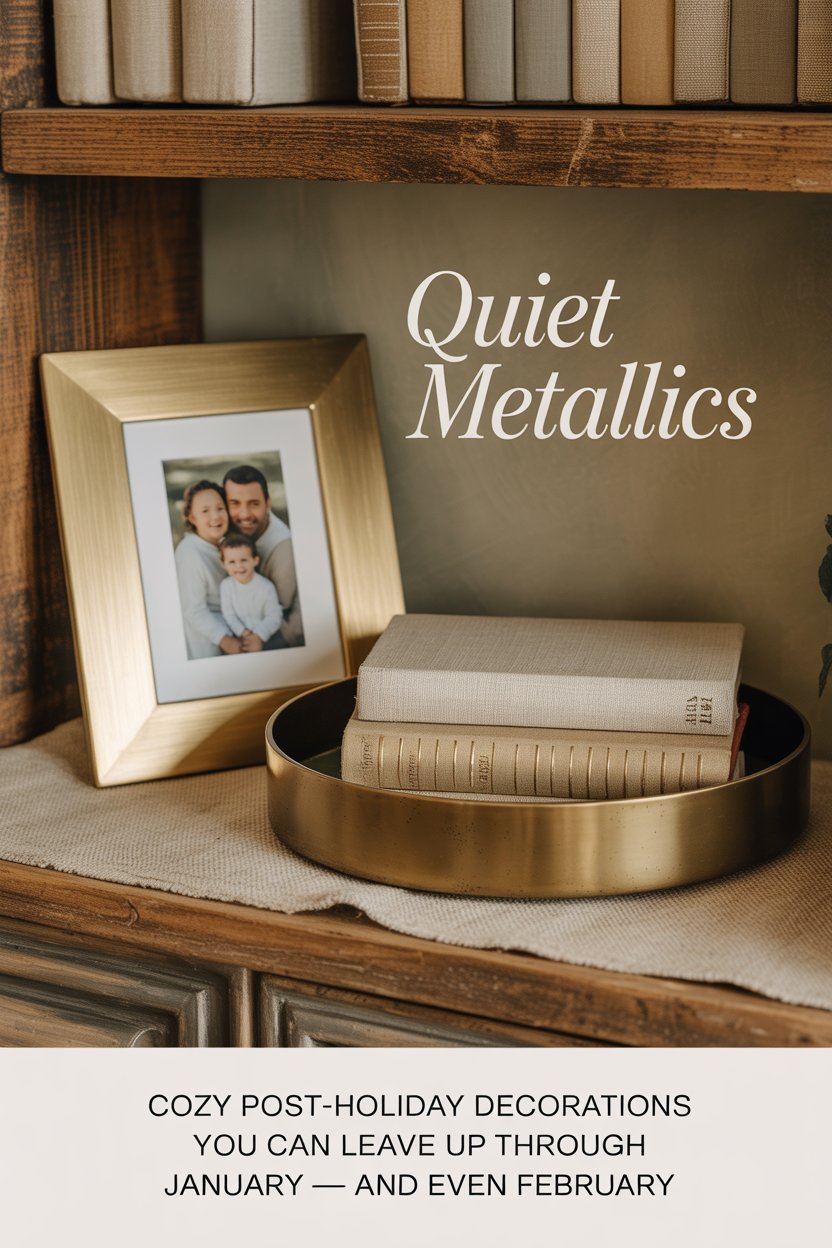 Keep your brass, pewter, and antique gold, but mute the sparkle.