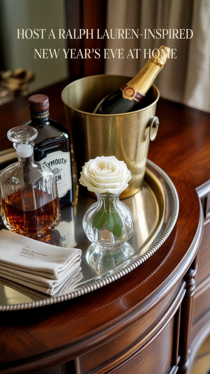 Skip novelty drinks and lean on classics: an Old Fashioned, a clean martini, champagne at the ready. 
