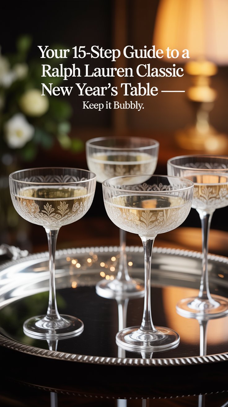 Dedicate a side tray to extra coupes—guests will inevitably reach for bubbly refills. 