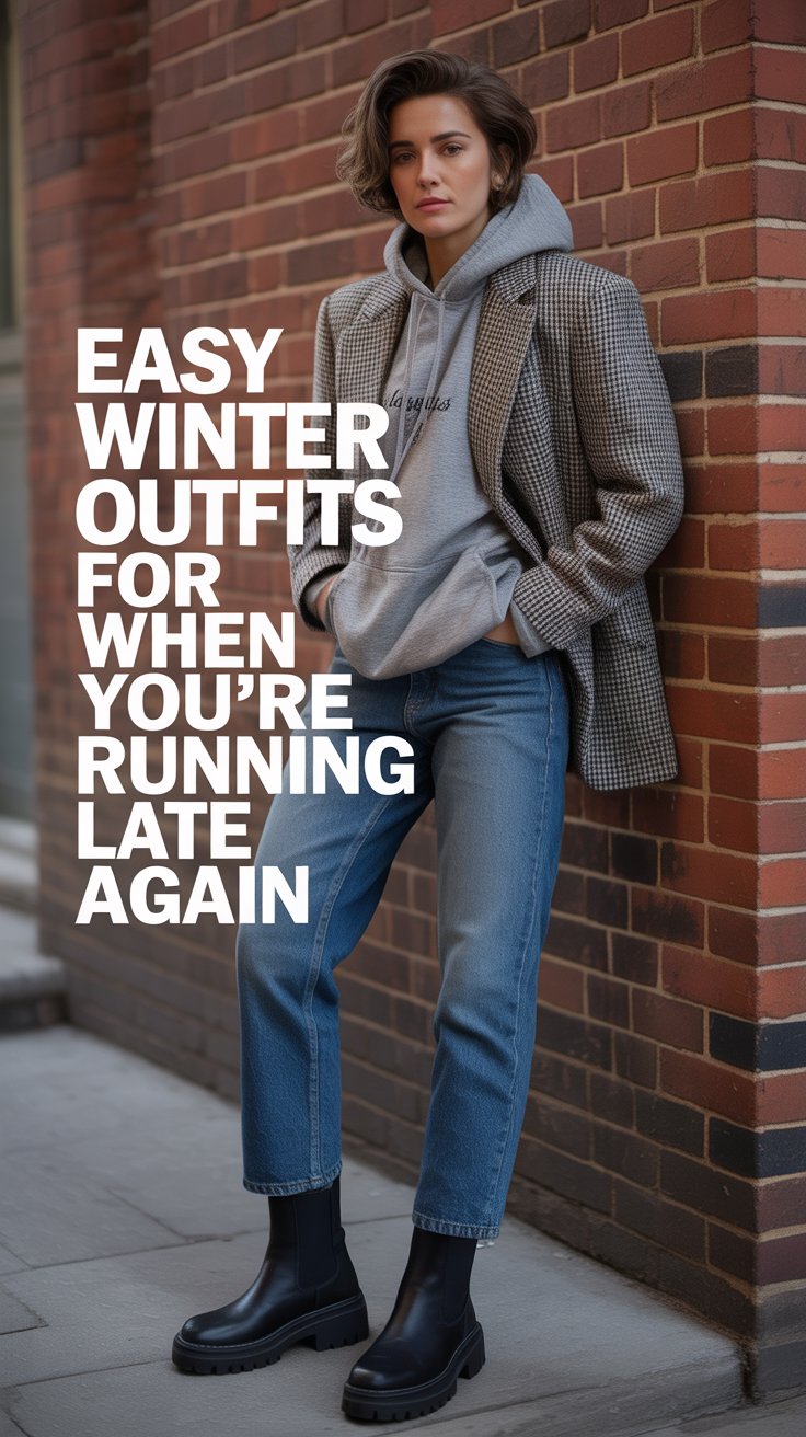 Throw a heritage-check blazer over a fleece hoodie for high-low perfection.