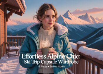 I’ve been there—shivering in bulky layers that don’t match and wondering why my luggage weighed more than my skis. The secret? A tight, 15-piece capsule in crisp alpine neutrals (glacier blue, optic white, charcoal, and pine green) that mixes, matches, and keeps you toasty from first chair to fireside fondue.