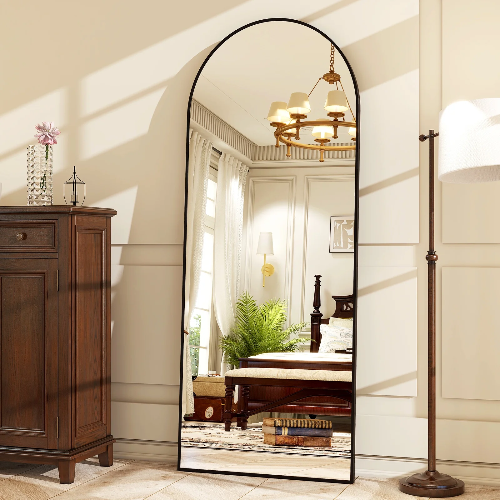 It hits the "Arched Silhouette" trend perfectly. Lean it against a neutral wall with a tall potted plant nearby for a high-engagement "Room Tour" post.