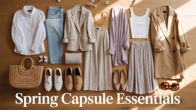 Spring's unpredictable weather has us all scrambling for outfits that layer without overheating. My go-to spring capsule for your closet.