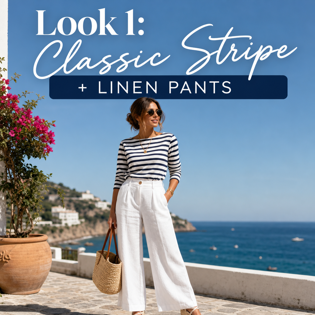 The Classic Stripe and Linen Pants Combo — sailor-core summer outfit