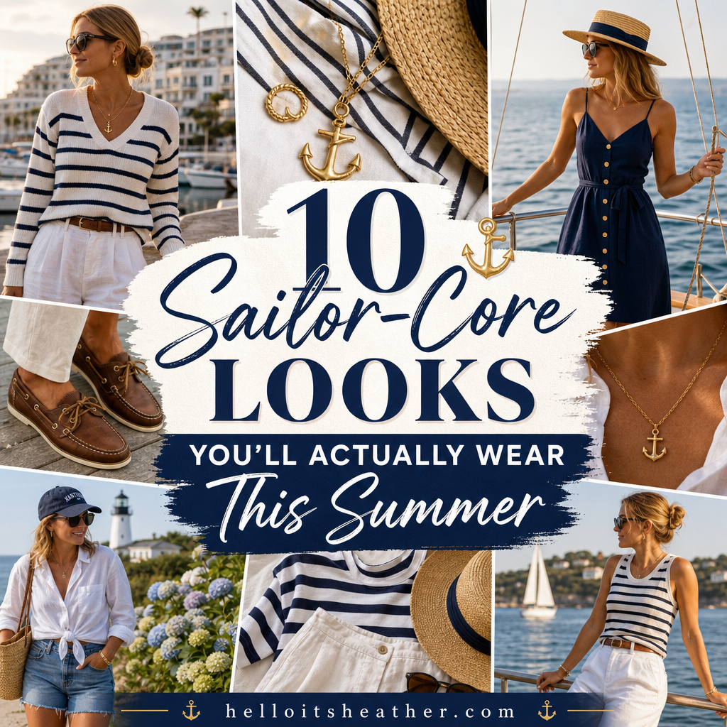 Pinterest pin — My Summer Sailor-Core Capsule Wardrobe 10 Nautical Looks helloitsheather.com