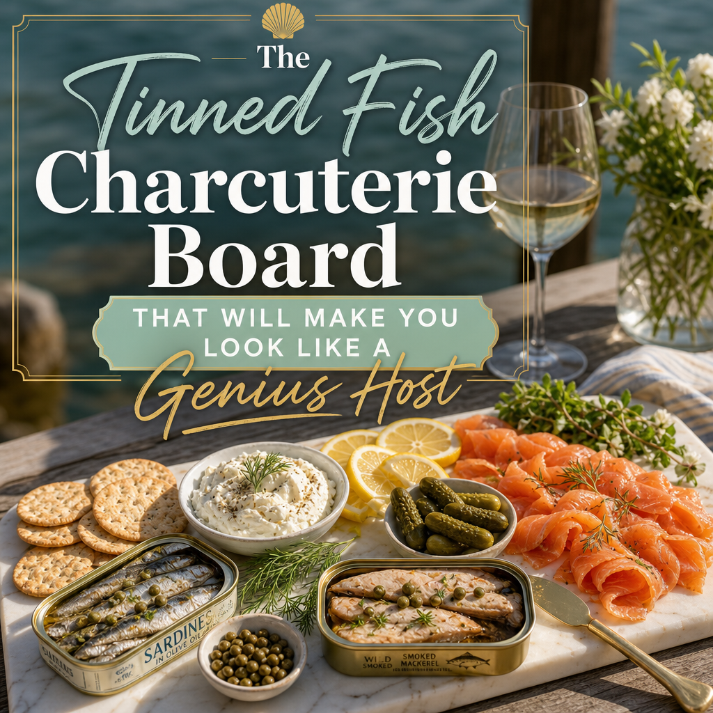 The Tinned Fish Charcuterie Board hero image — summer entertaining 2026