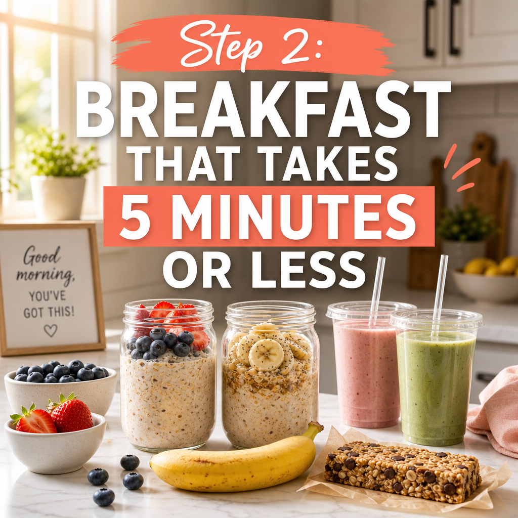 Quick healthy school morning breakfast — overnight oats smoothie easy kids