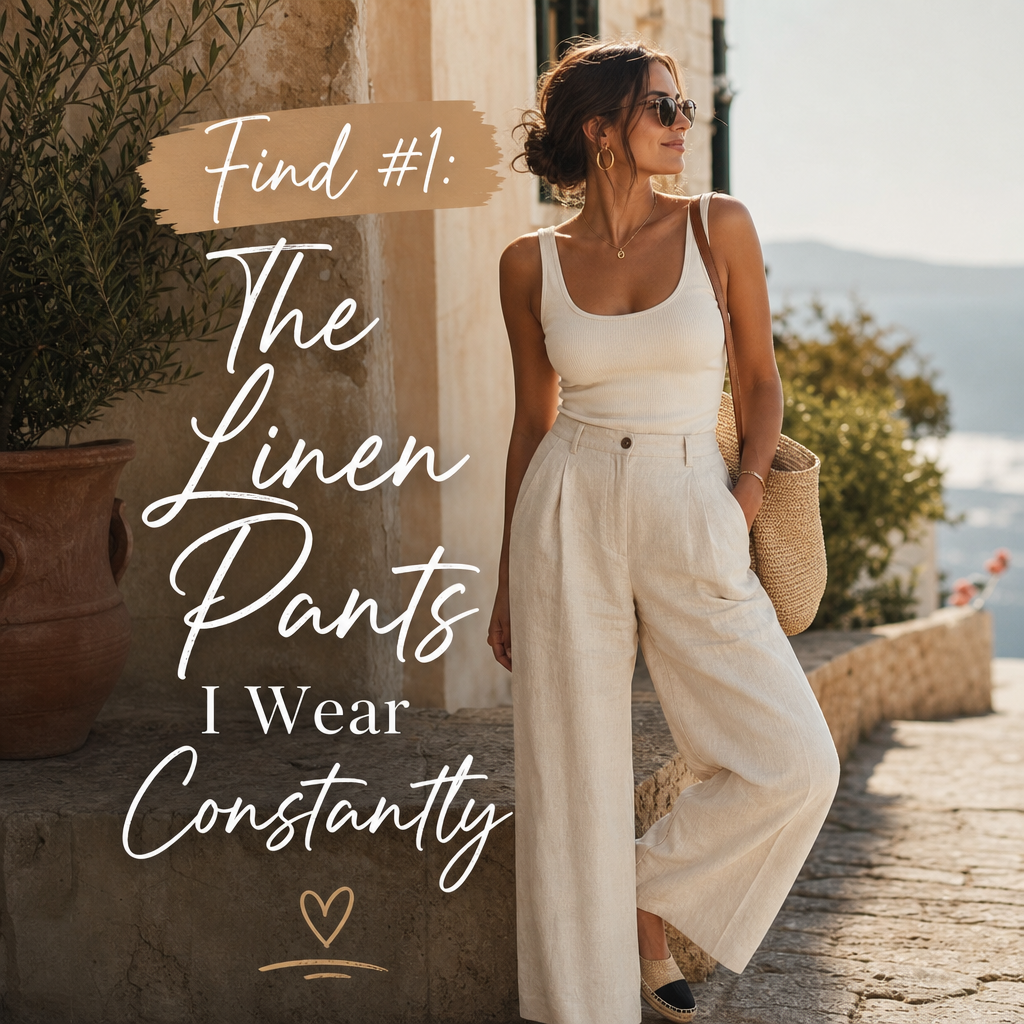 Amazon fashion find — linen wide leg pants summer outfit