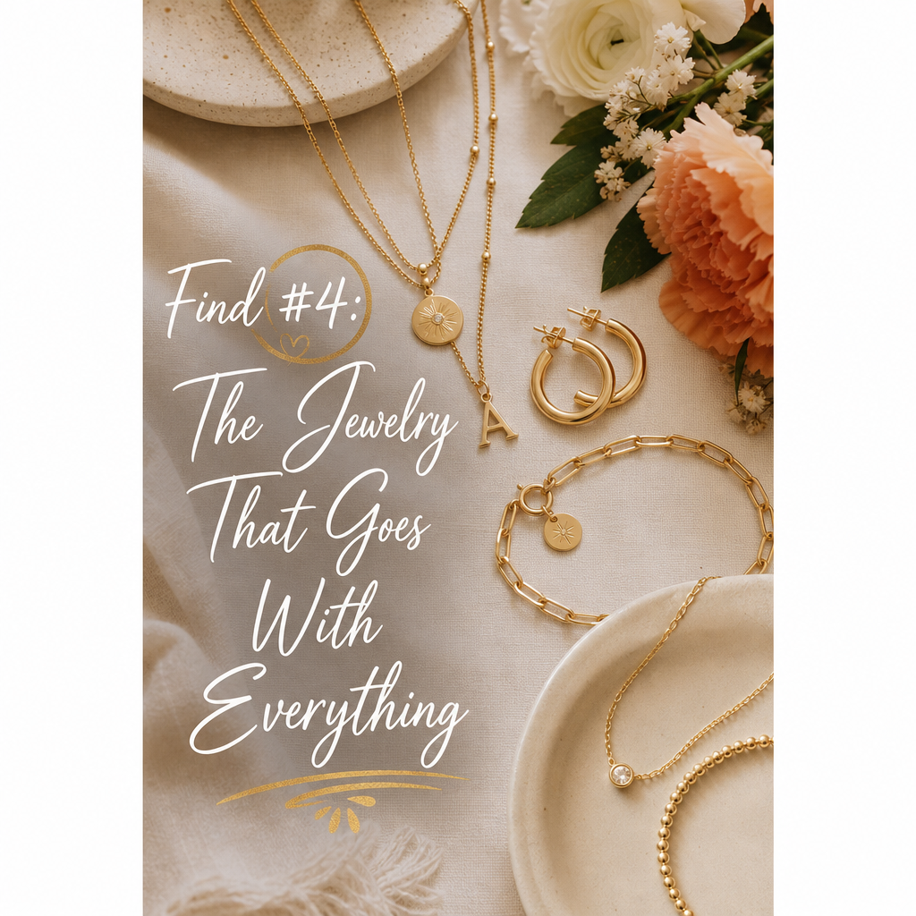 Amazon fashion find — gold jewelry layered necklaces hoops flat lay