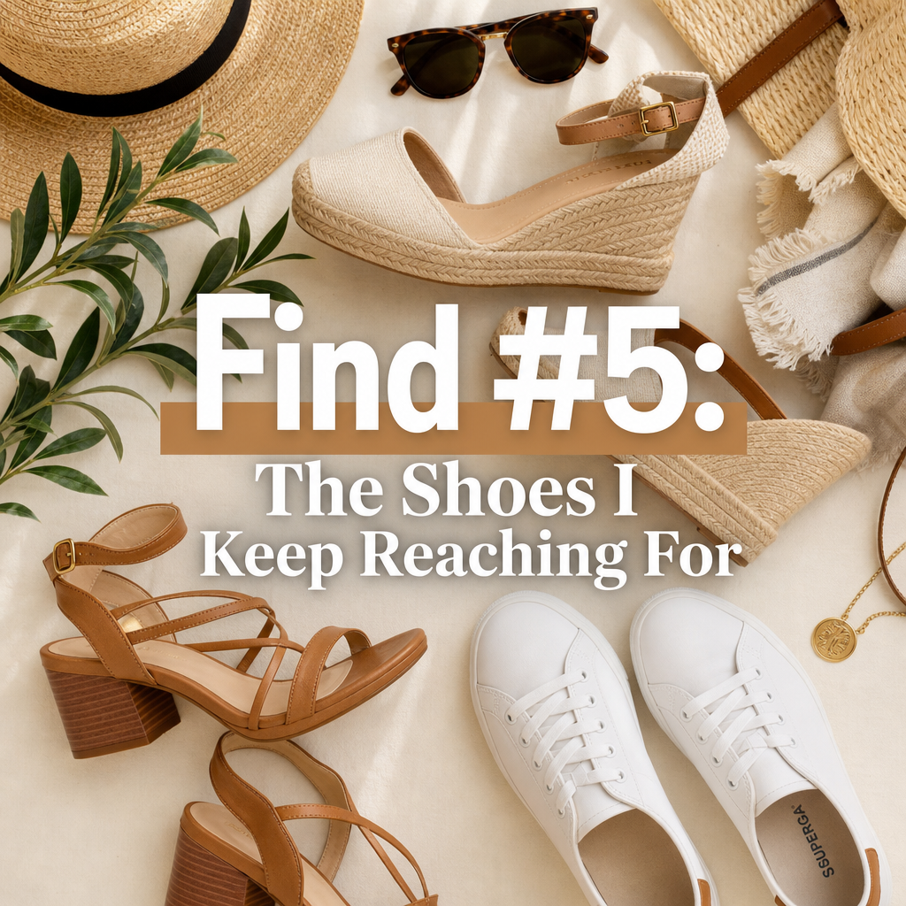 Amazon fashion find — summer sandals espadrilles block heels flat lay