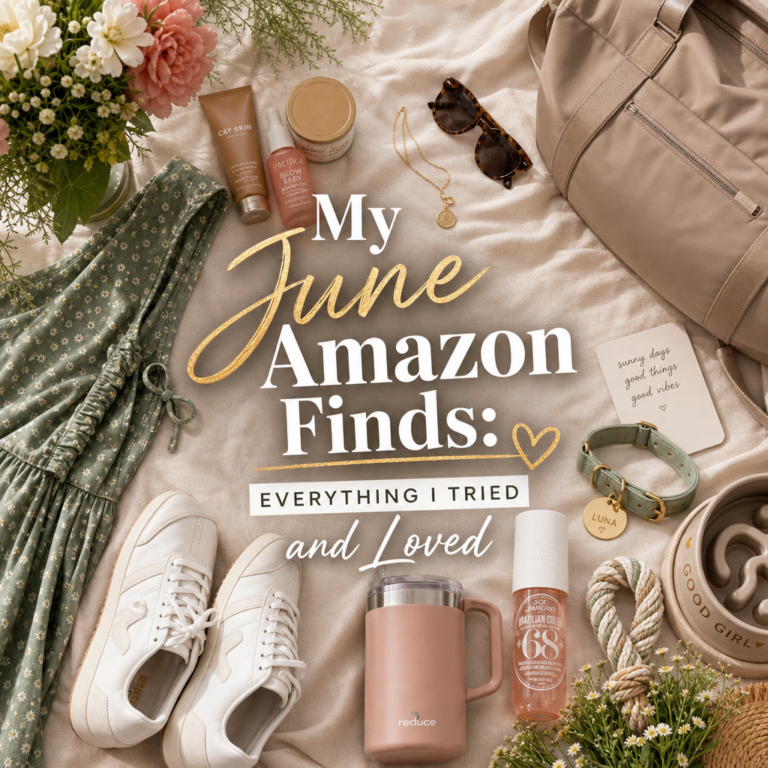 My June Amazon Finds hero image — fashion beauty pet favorites