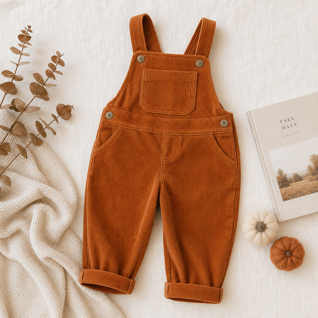 Corduroy overalls for kids for fall family photos