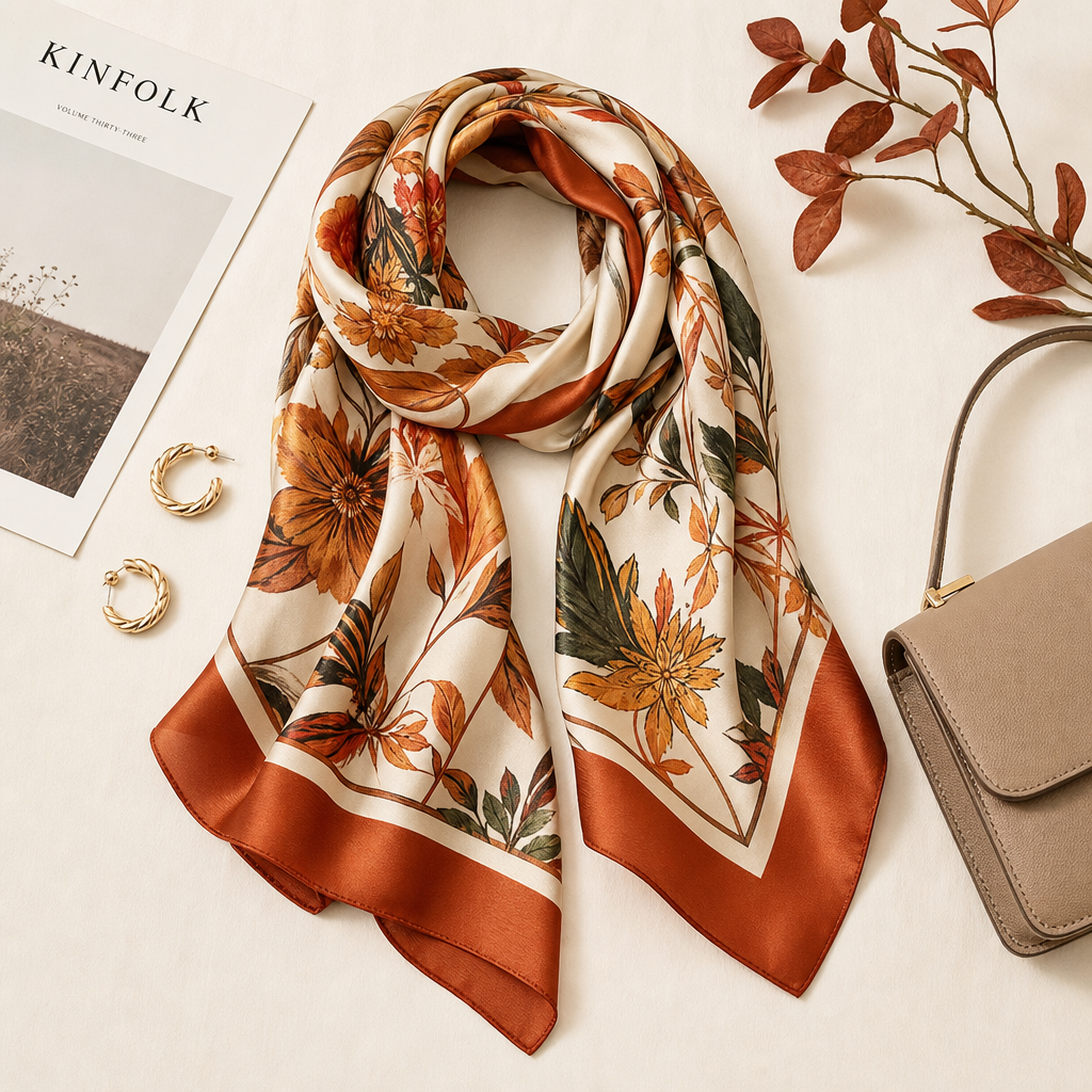 Silk-blend scarf flat lay