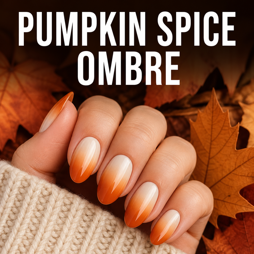 Pumpkin spice ombre fall nail trend