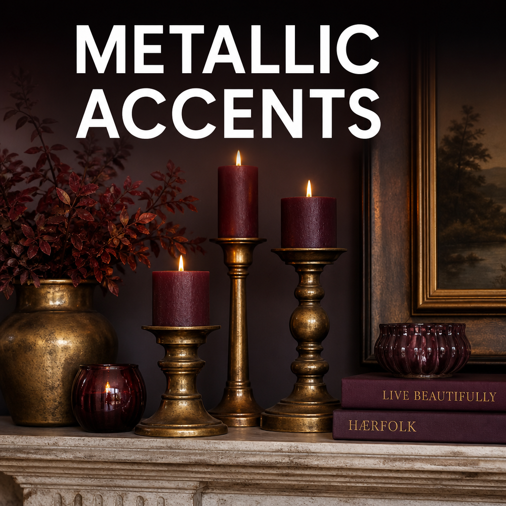Metallic accents fall color palette