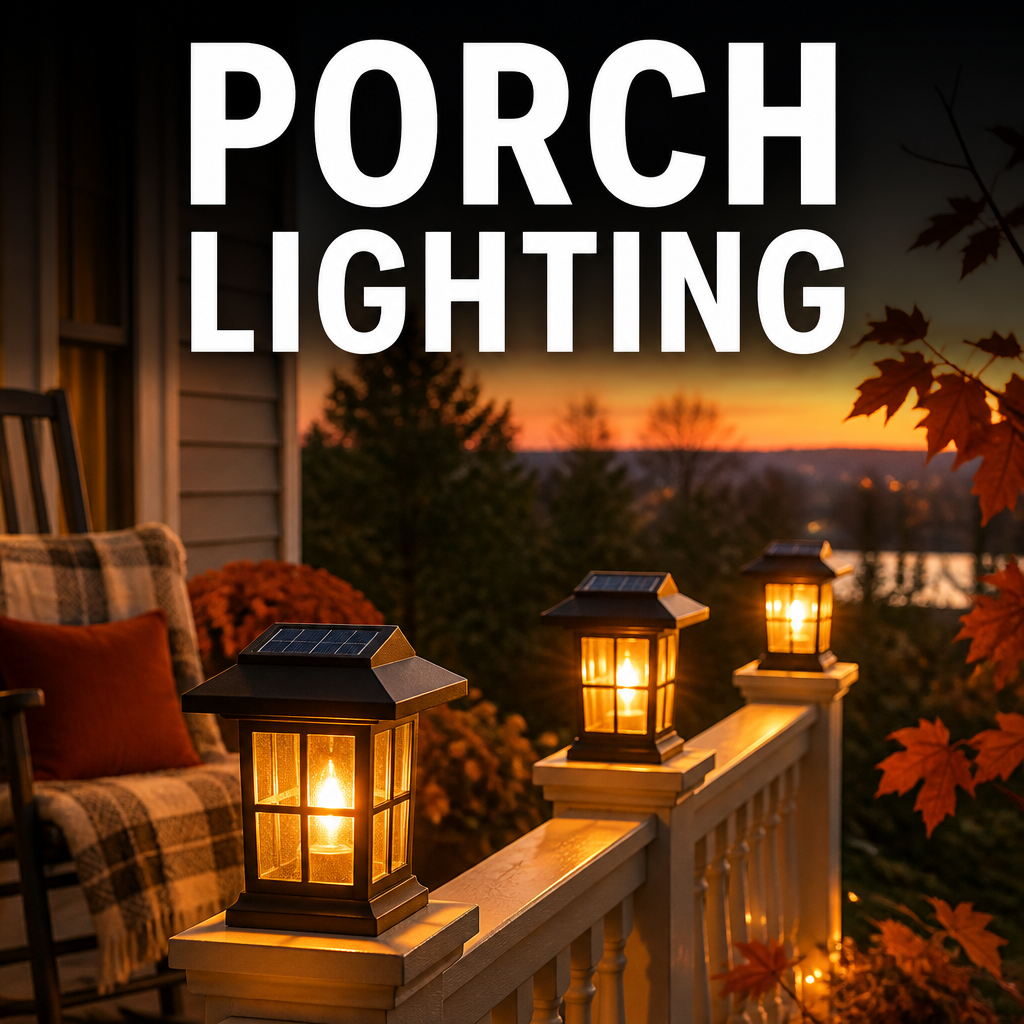 Fall front porch lighting