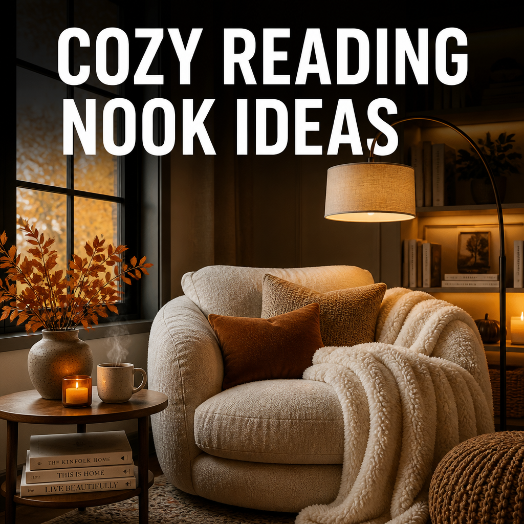 Cozy fall reading nook hero image