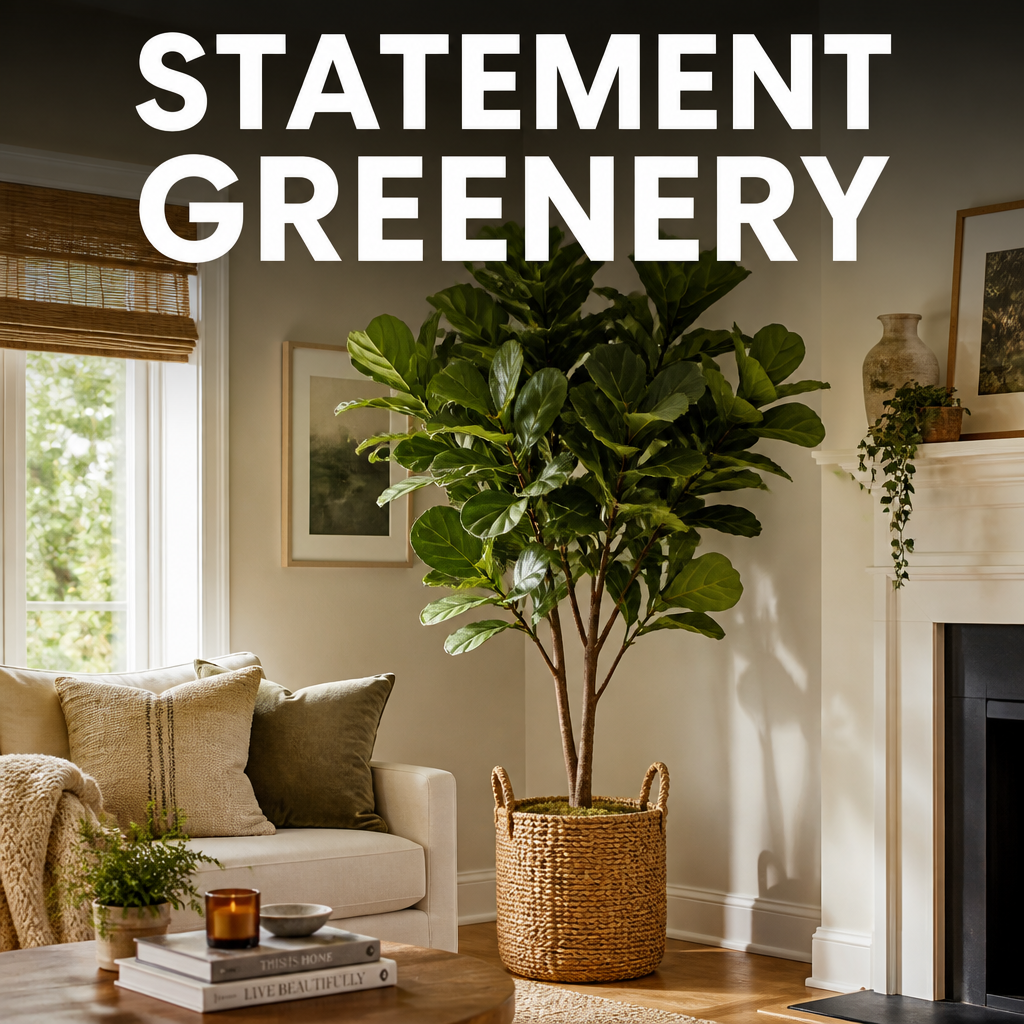 Nature-inspired living room statement plants