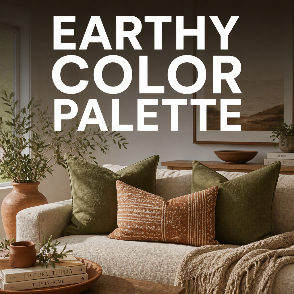 Nature-inspired living room earthy color palette
