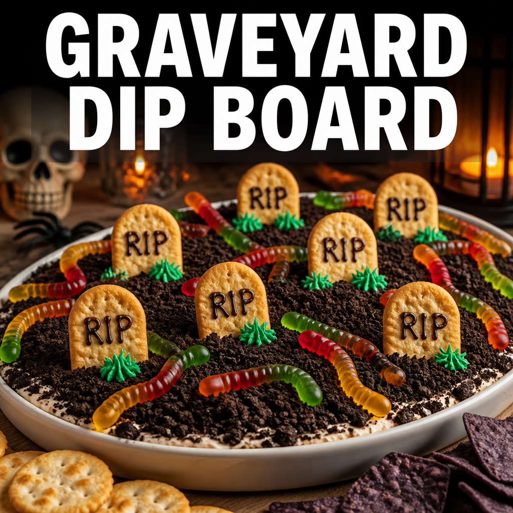 Halloween graveyard dip board