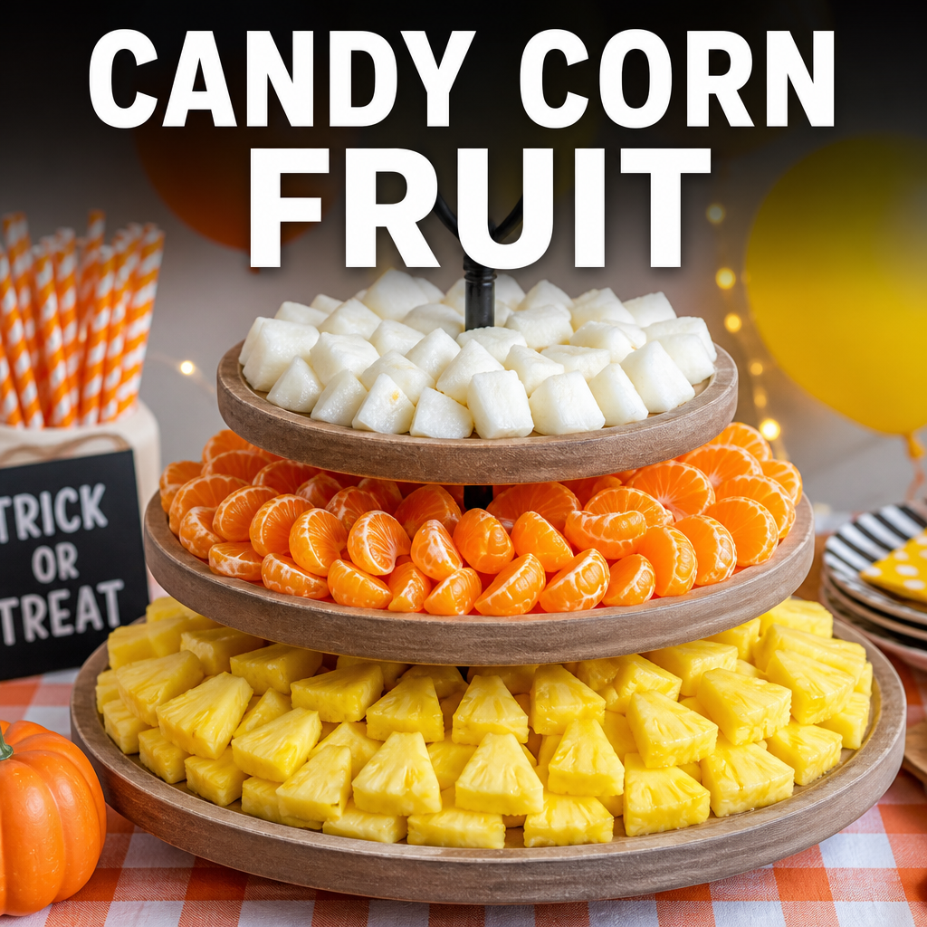Halloween candy corn fruit tray