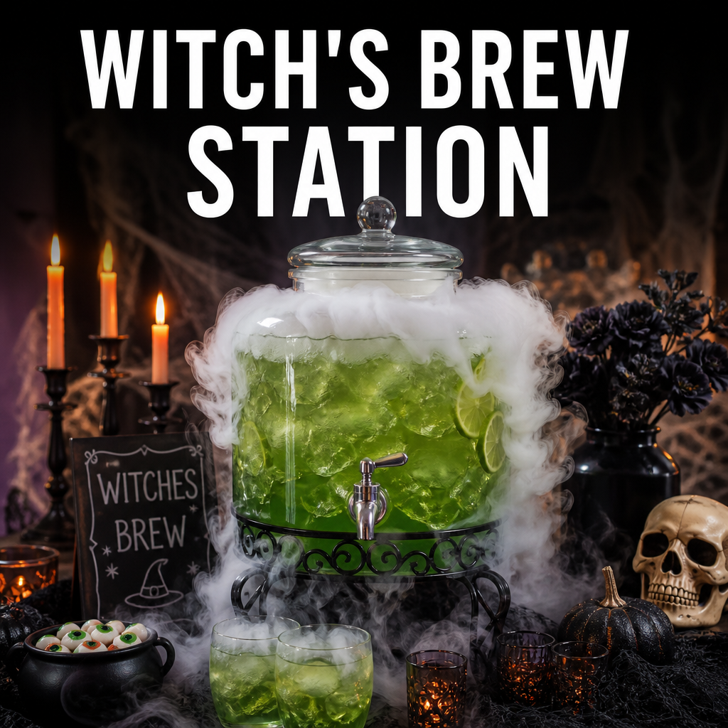 Halloween witch's brew drink station