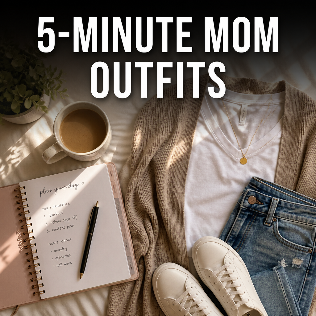 Pinterest pin — 5 Minute Mom Outfits helloitsheather.com