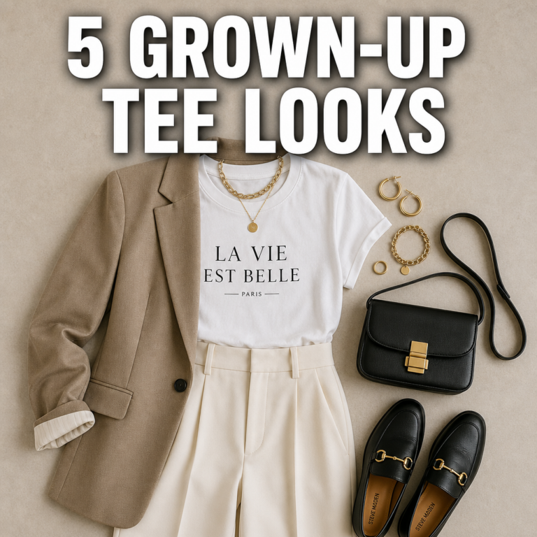 Pinterest pin — 5 Grown-Up Graphic Tee Looks helloitsheather.com
