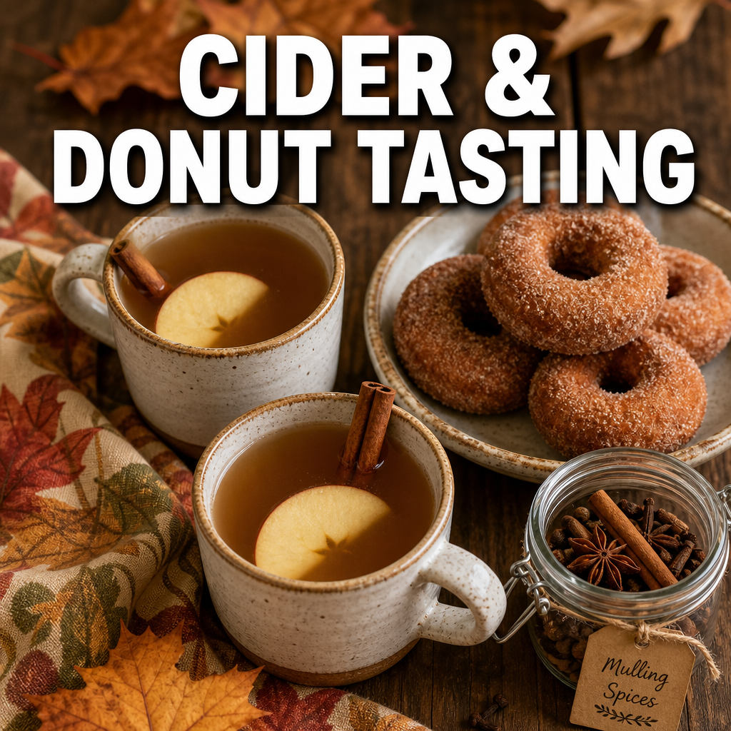 Cider and donut tasting at home fall date night idea