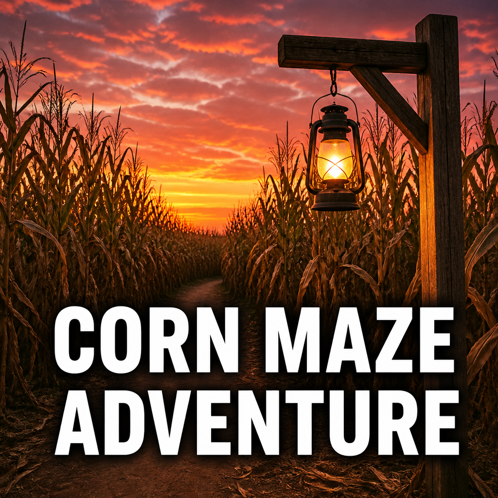 Corn maze adventure fall date night idea with lantern