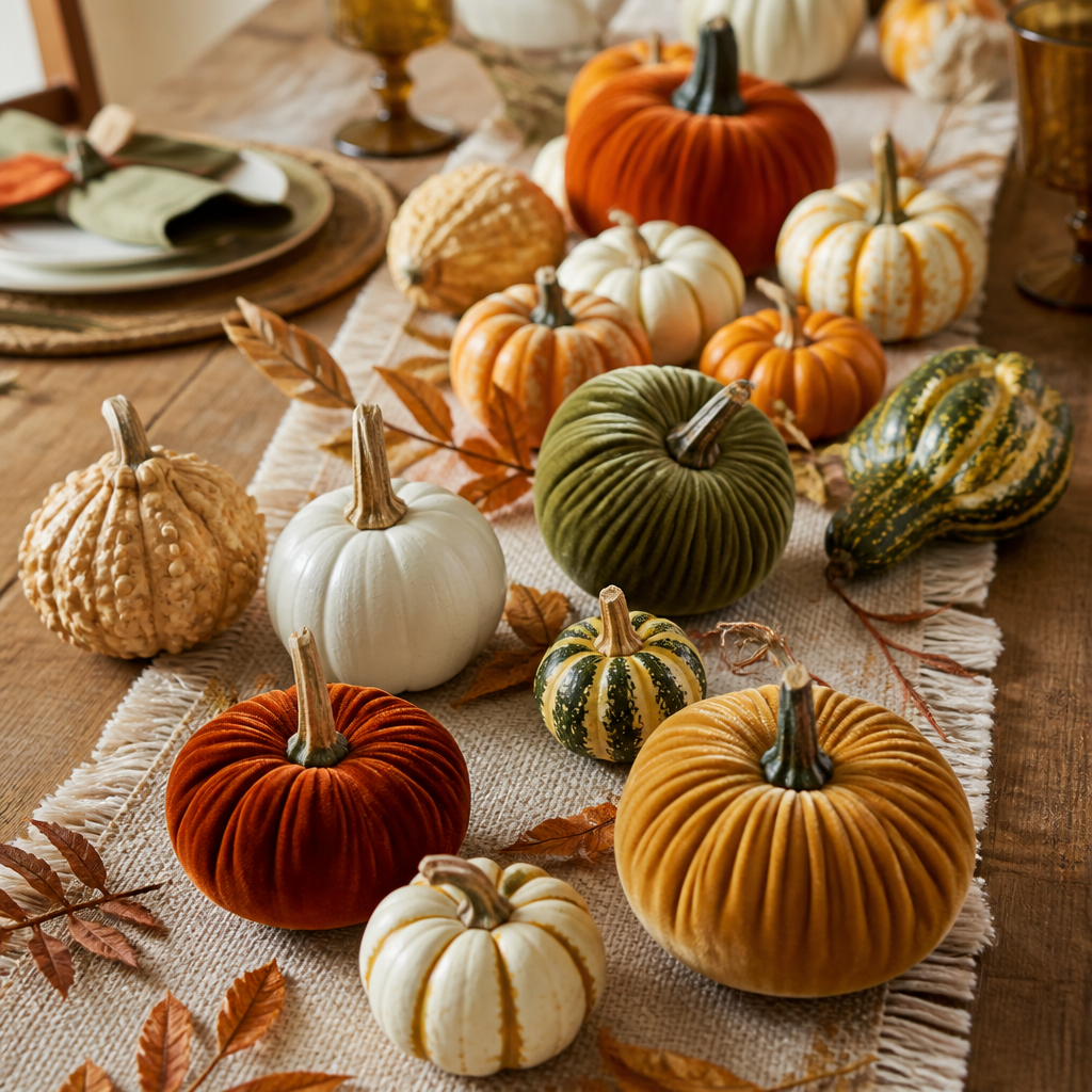 Mini pumpkins and gourds