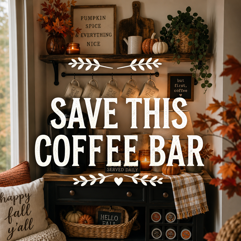 Cozy coffee bar Pinterest pin