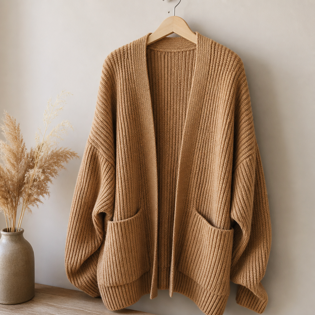 Oversized camel cardigan