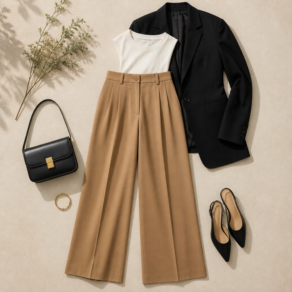 Wide leg trousers
