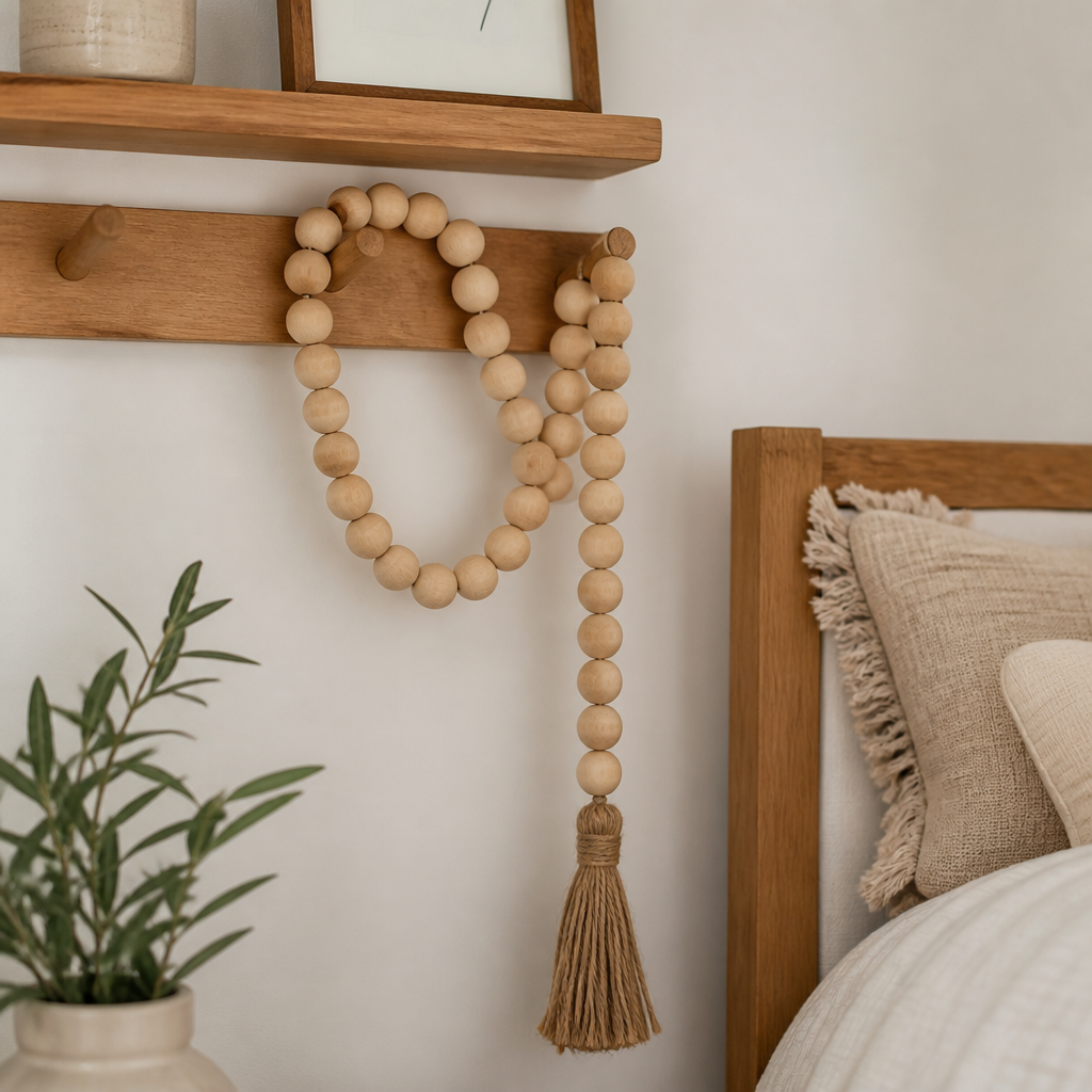 Wood bead garland