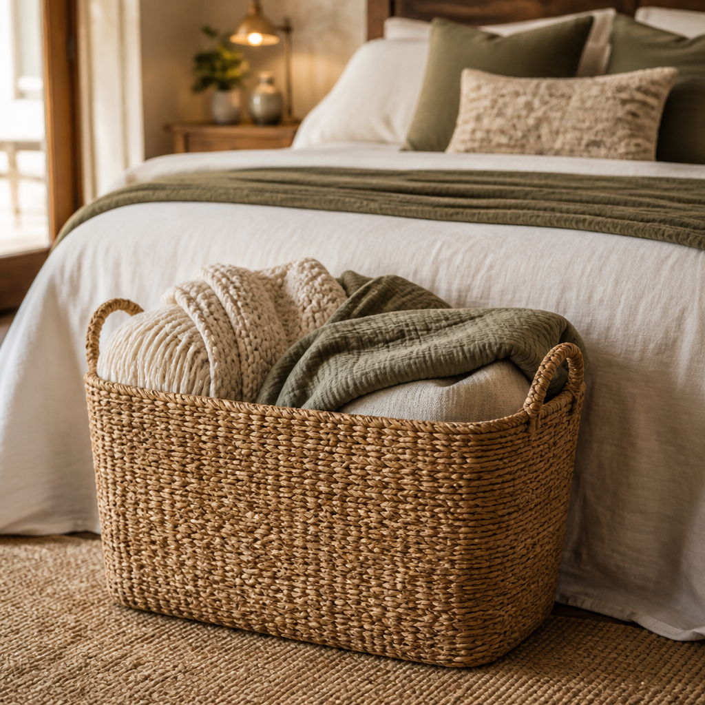 Woven storage basket