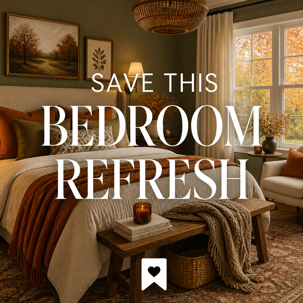 Cozy fall bedroom refresh Pinterest pin